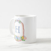 水彩チノワセリーマンダリンモノグラムクレスト コーヒーマグカップ (正面左)