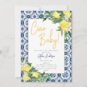 水彩チャオベビー!レモイタリアンンベビーシャワー 招待状 (正面)
