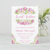 水彩チューリップとダッフォジルのフレーム甘い16 招待状 (スタンド正面)