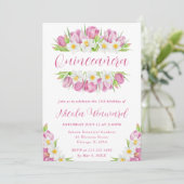 水彩チューリップとダッフォジルスフレームキンセアニェラ 招待状 (スタンド正面)