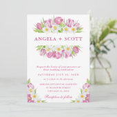 水彩チューリップとダッフォジル結婚ズ 招待状 (スタンド正面)