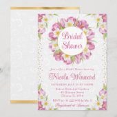 水彩チューリップとダフォジルブライダルシャワー 招待状 (正面/裏面)