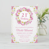 水彩チューリップとダフォジル誕生日 招待状 (スタンド正面)