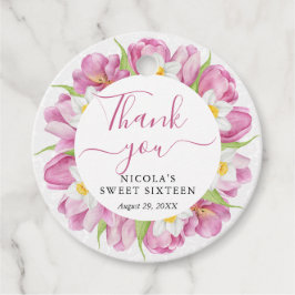 水彩チューリップとダフォジルSweet sixteen フェイバータグ