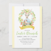 水彩チューリップとラビットイースターブランチ 招待状 (正面)