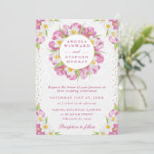 水彩チューリップと水仙のウェディングリース 招待状 (スタンド正面)