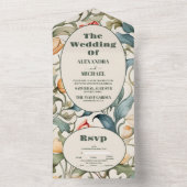 水彩チューリップウィリアム結婚モリス オールインワン招待状 (内側)
