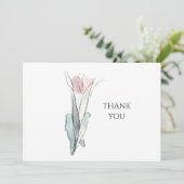 水彩チューリップシンプル葬式ありがとう サンキューカード (スタンド正面)