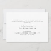 水彩チューリップシンプル葬式ありがとう サンキューカード (裏面)