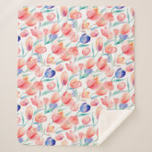 水彩チューリップパターンシャーパブランケット シェルパブランケット (正面)