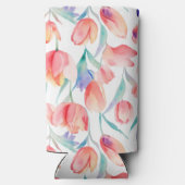 水彩チューリップパターンスリムクーラーボックス スリム缶クーラー (裏面)