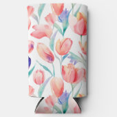 水彩チューリップパターンスリムクーラーボックス スリム缶クーラー (正面)