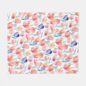 水彩チューリップパターンフリースブランケット フリースブランケット (正面(横))