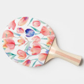 水彩チューリップパターン卓球ラケット 卓球ラケット (横)