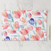 水彩チューリップパターン大きなティアウェイランチョンマット ペーパーパッド