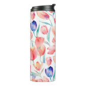 水彩チューリップパターン熱タンブラー タンブラー (回転左)
