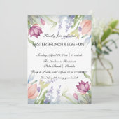 水彩チューリップフローライースターブランチ&エッグ狩り 招待状 (スタンド正面)