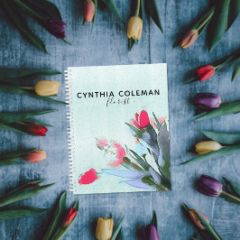 水彩チューリップブーケイラストレーションフローリスト プランナー手帳