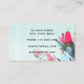 水彩チューリップブーケイラストレーションフローリスト 名刺 (裏面)