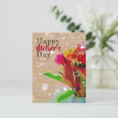 水彩チューリップブーケハッピーマザーズデイ ポストカード (スタンド正面)