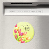 水彩チューリップブーケモノグラム マグネット (インサイチュ (食洗機))