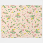 水彩チューリップラージブランケット フリースブランケット (正面(横))