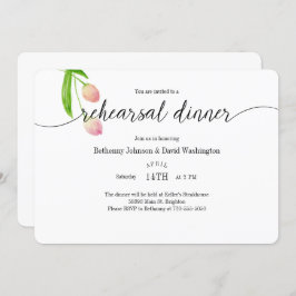 水彩チューリップリハーサルディナー招待状 招待状