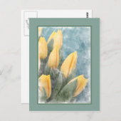 水彩チューリップ垂直はがき ポストカード (正面/裏面)