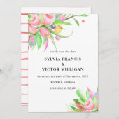 水彩チューリップ日付を保存 セーブザデート (正面/裏面)