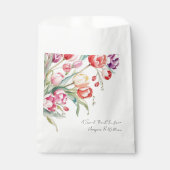 水彩チューリップ春の結婚式感謝していユー フェイバーバッグ (正面)