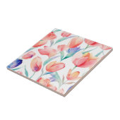 水彩チューリップ模様セラミックタイル タイル (側面)