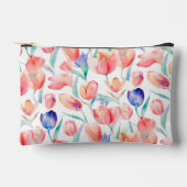 水彩チューリップ模様（小） アクセサリーポーチ (正面)