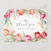 水彩チューリップ結婚フレ感謝していーム ポストカード (正面)