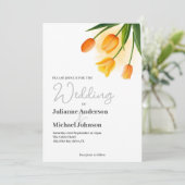 水彩チューリップ結婚式招待状 招待状 (スタンド正面)