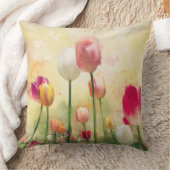 水彩チューリップ クッション (ブランケット)