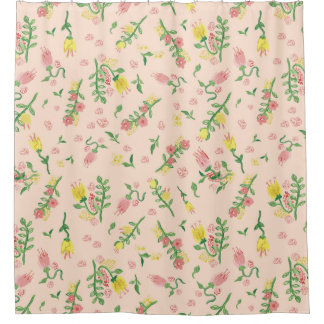 水彩チューリップ シャワーカーテン