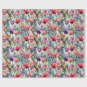 水彩チューリップ ラッピングペーパー (フラット)