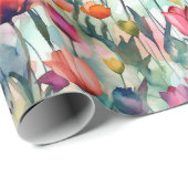 水彩チューリップ ラッピングペーパー (ロールコーナー)