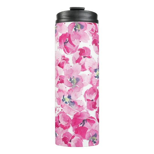 水彩チューリップ:手書きカードデザイン タンブラー (正面)