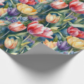 水彩チューリップ（鮮明） ラッピングペーパー (角)