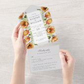 水彩チューリップrsvp attached 結婚. オールインワン招待状 (貼ってはがせる)