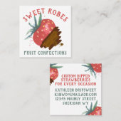 水彩チョコレートで覆われたイチゴの菓子 スクエア名刺 (正面/裏面)