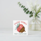 水彩チョコレートで覆われたイチゴの菓子 スクエア名刺 (スタンド正面)