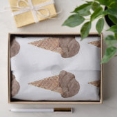 水彩チョコレートアイスクリームパターン 薄葉紙 (ギフト)