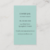 水彩チョコレートクッキーショップティール(緑がかった色) 名刺 (裏面)