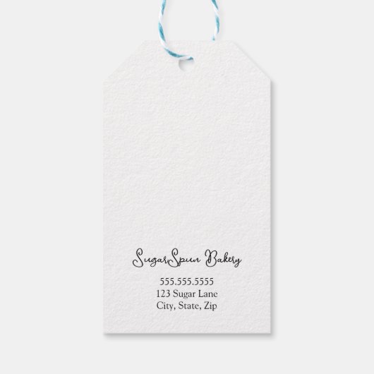 水彩チョコレートケーキベーカリーありがとう ギフトタグ (裏面)