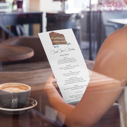 水彩チョコレートケーキベーカリー、カフェ価格 メニュー