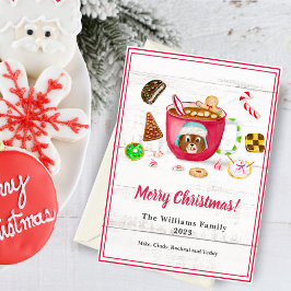 水彩チョコレートジンジャークッキーのホリデー シーズンカード