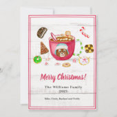 水彩チョコレートジンジャーブレッドクッキーハoliday シーズンカード (正面)