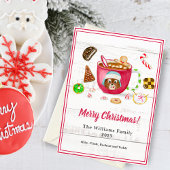 水彩チョコレートジンジャーブレッドクッキーホリデー シーズンカード